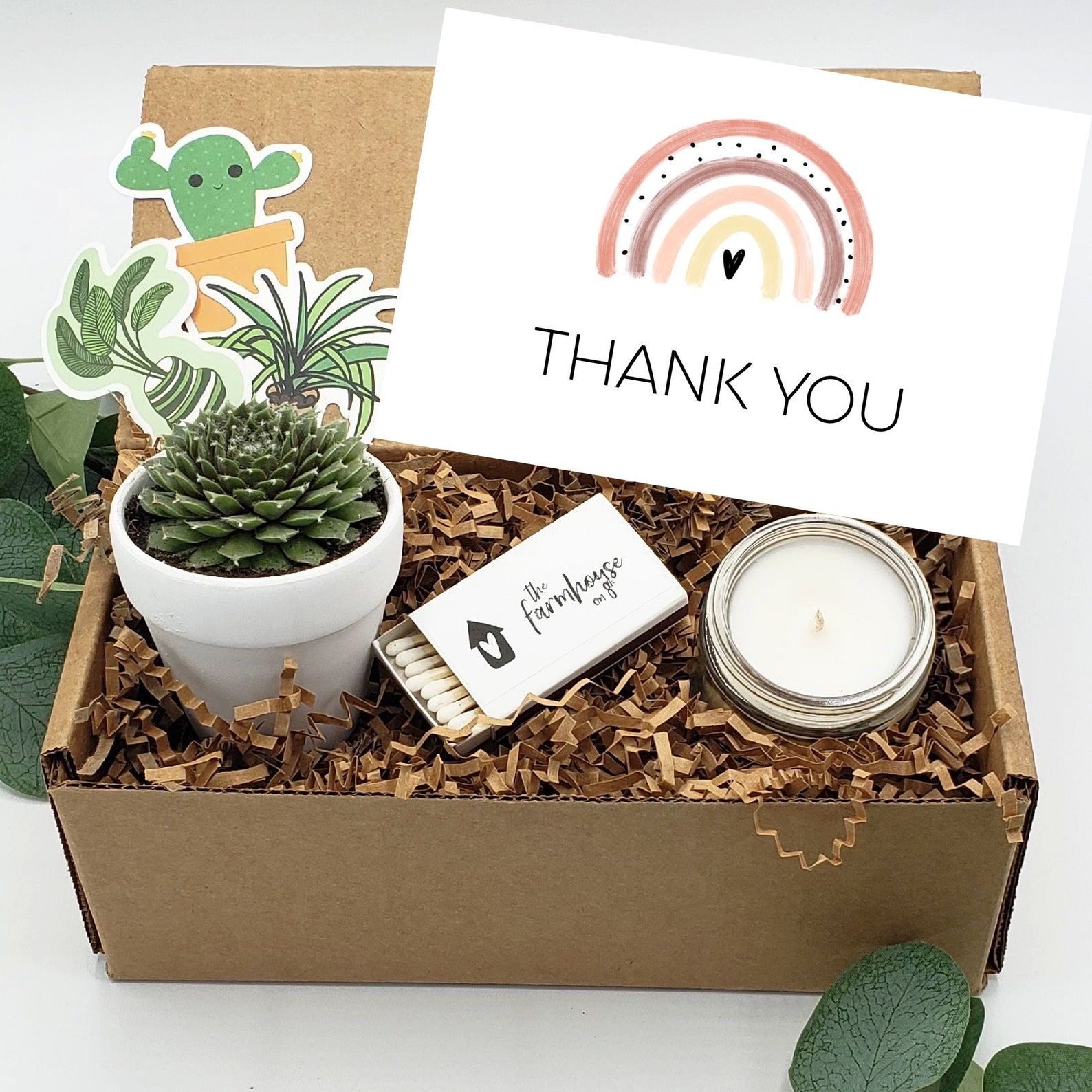 Set of Handmade Cactus Thank You Cards 4 card boxed set 