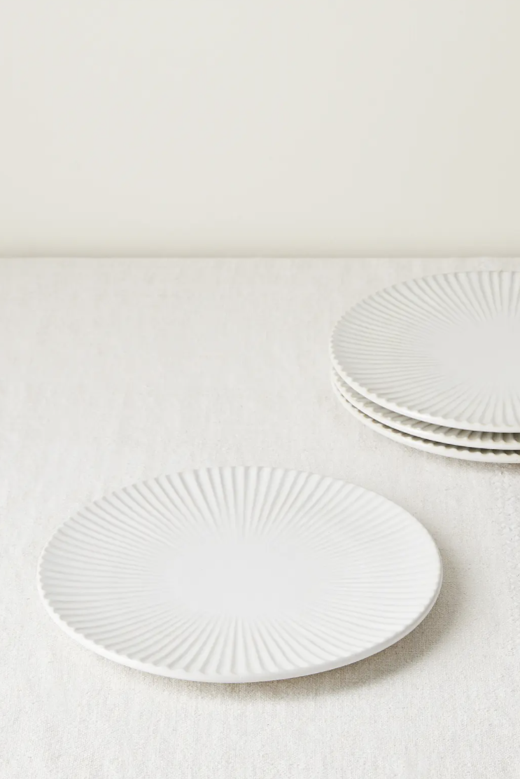 Set of 4 Ribbed Plates