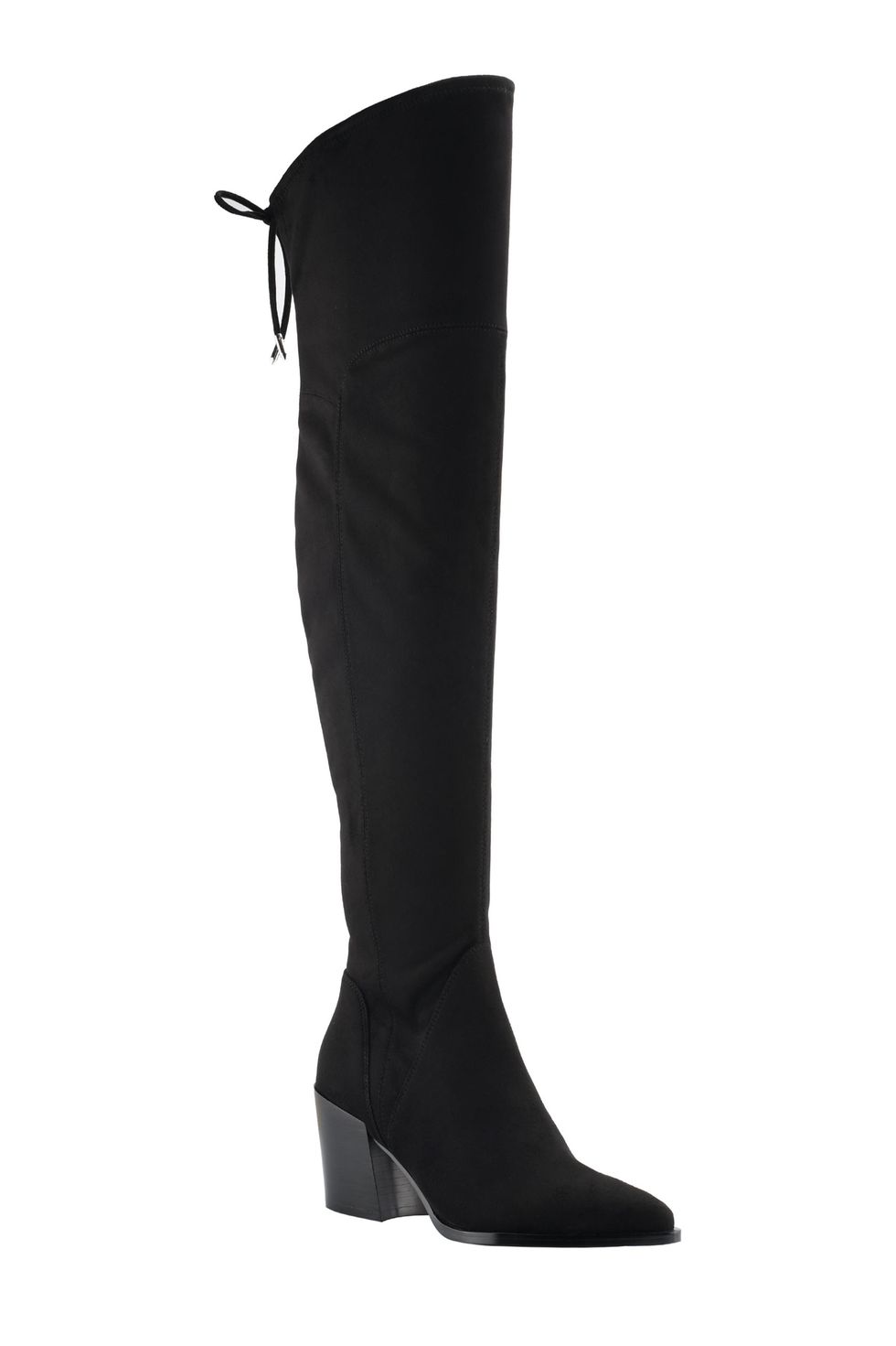 Over the Knee Pointed Toe Boot in Stretch Suede