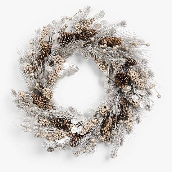 Pine and Berry Wreath, Champagne