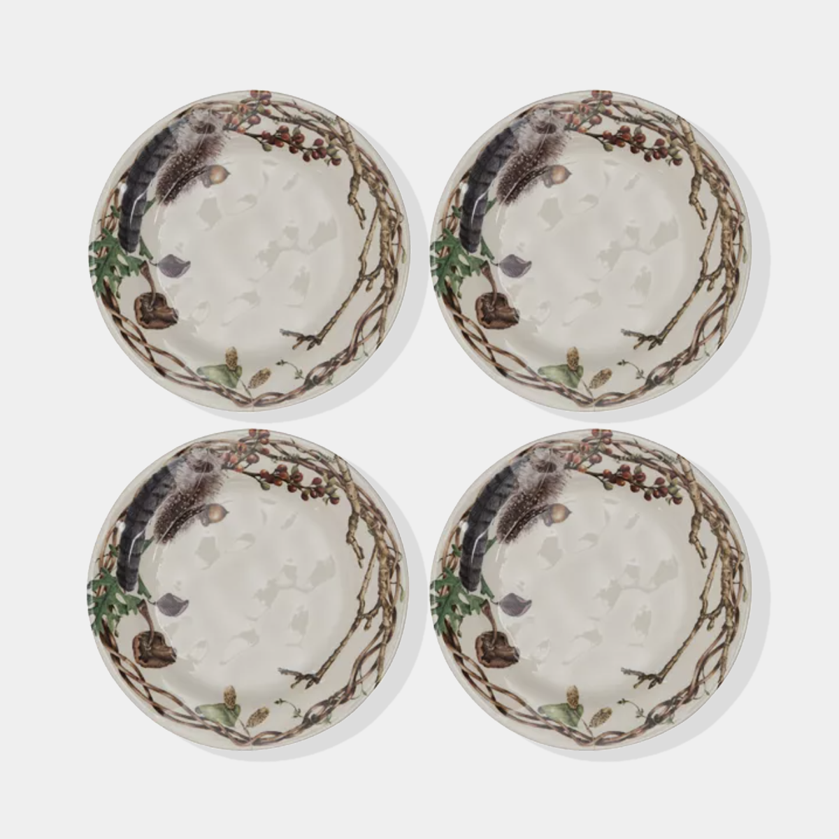 Set of 4 Forest Walk Party Plates 