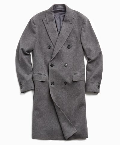 Italian Cashmere Double Breasted Topcoat in Charcoal