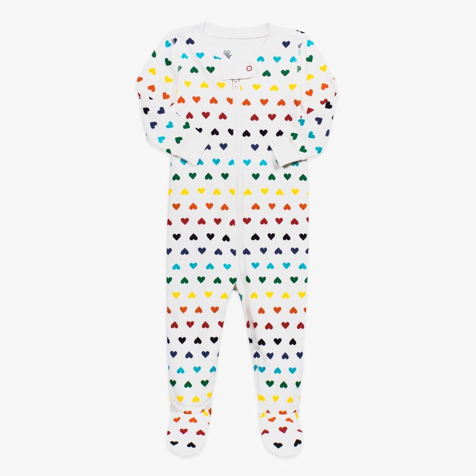 Rainbow Heart Zip Footie PJs