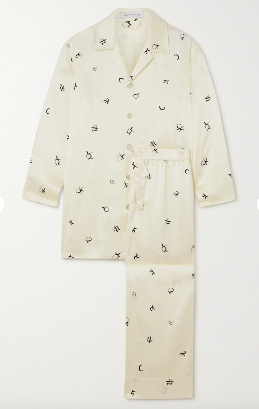 Casablanca printed silk-satin pajama set