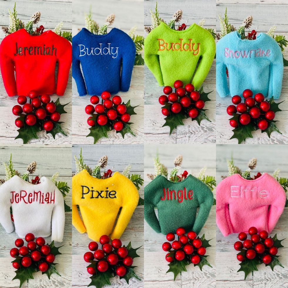 Embroidered Holiday Elf Sweater