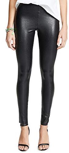 V VOCNI Faux Leather Leggings with Pockets for Women Tummy Control
