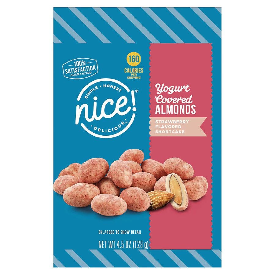 Yogurt-Covered Almonds in Strawberry Shortcake