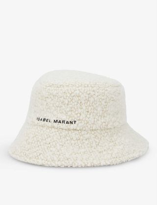 Denji logo-embroidered boucle knitted bucket hat