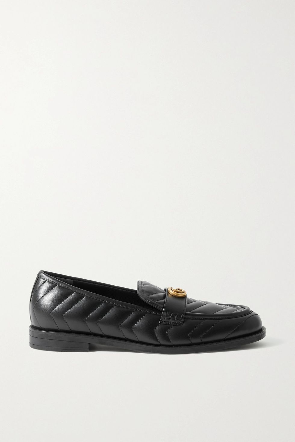 經典樂福鞋推薦：Gucci Marmont山形紋衍縫樂福鞋