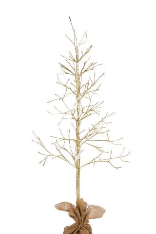 Champagne Gold LED Lit Twig Tree - 120cm