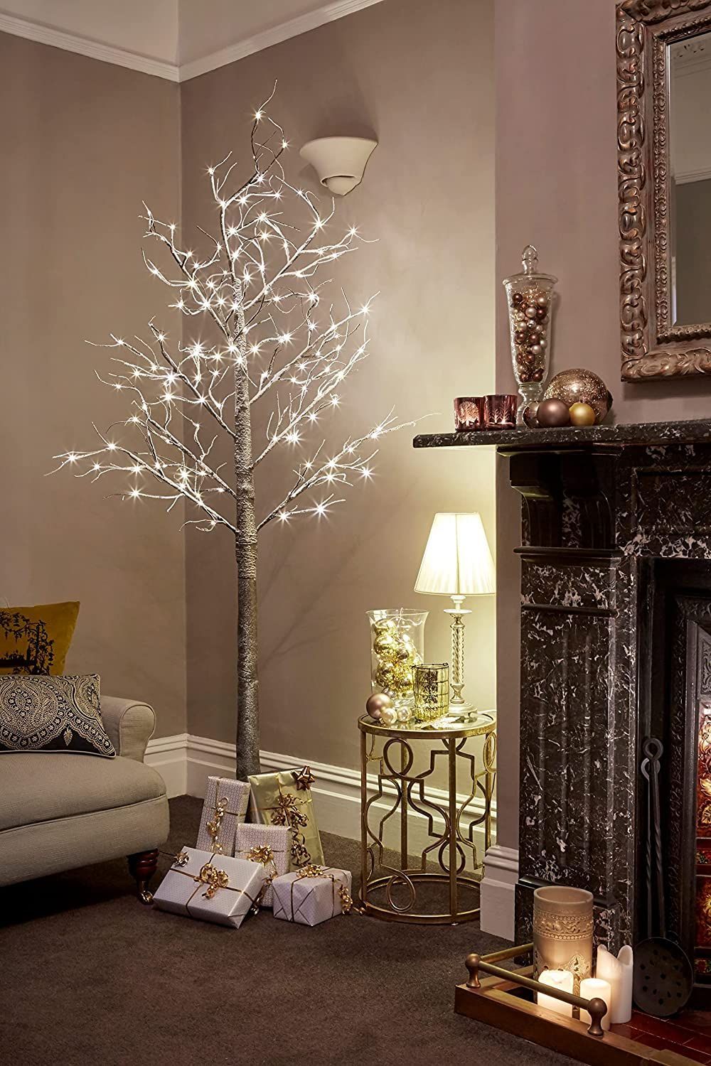 twig tree with lights