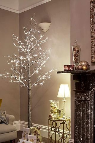 6ft Snowy Effect Brown Christmas Twig Tree