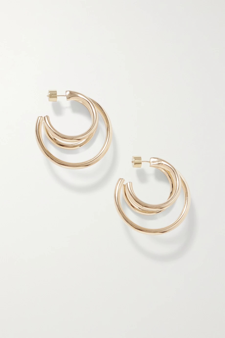 Triple Lilly gold-plated hoop earrings