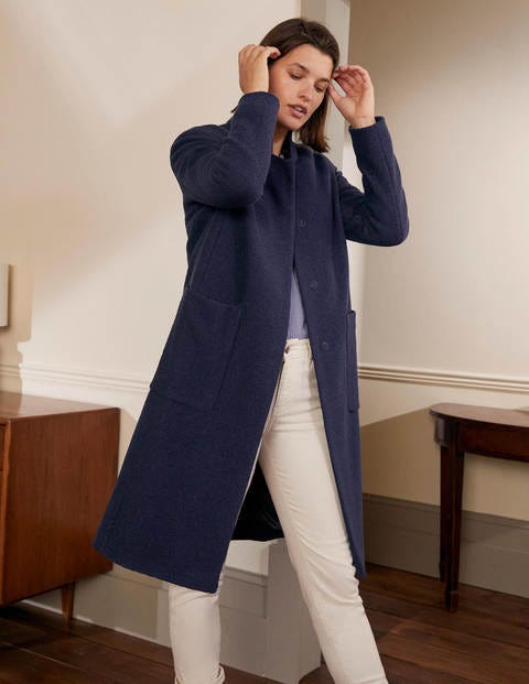 Chiltern Wool Blend Coat - Navy