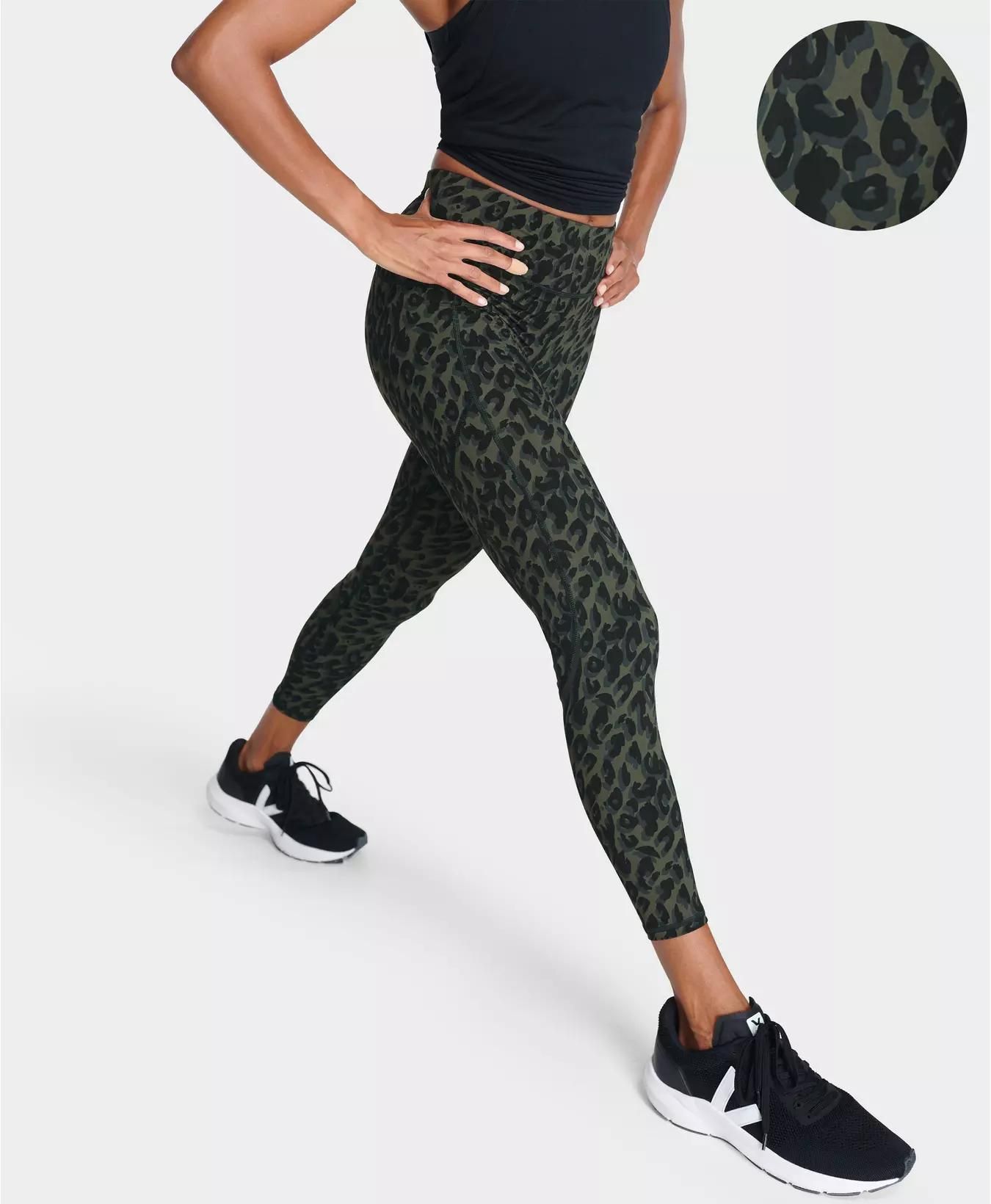 fitness trousers Nessi OSTK Womens 3/4 leggings breathable running trousers coloured net 