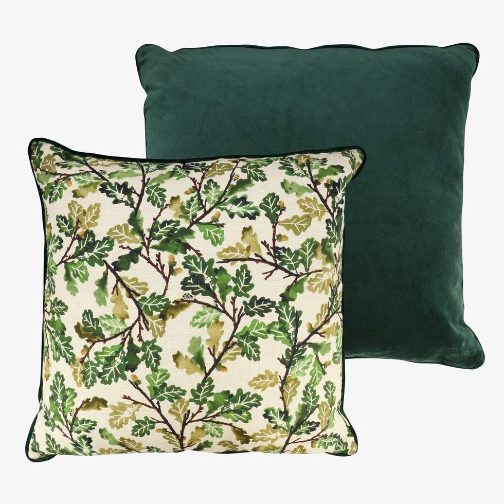 Oak Linen & Velvet Cushion 55X55cm
