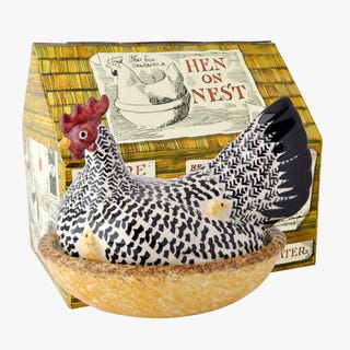 Black Toast Silver Large Hen on Nest Boxed