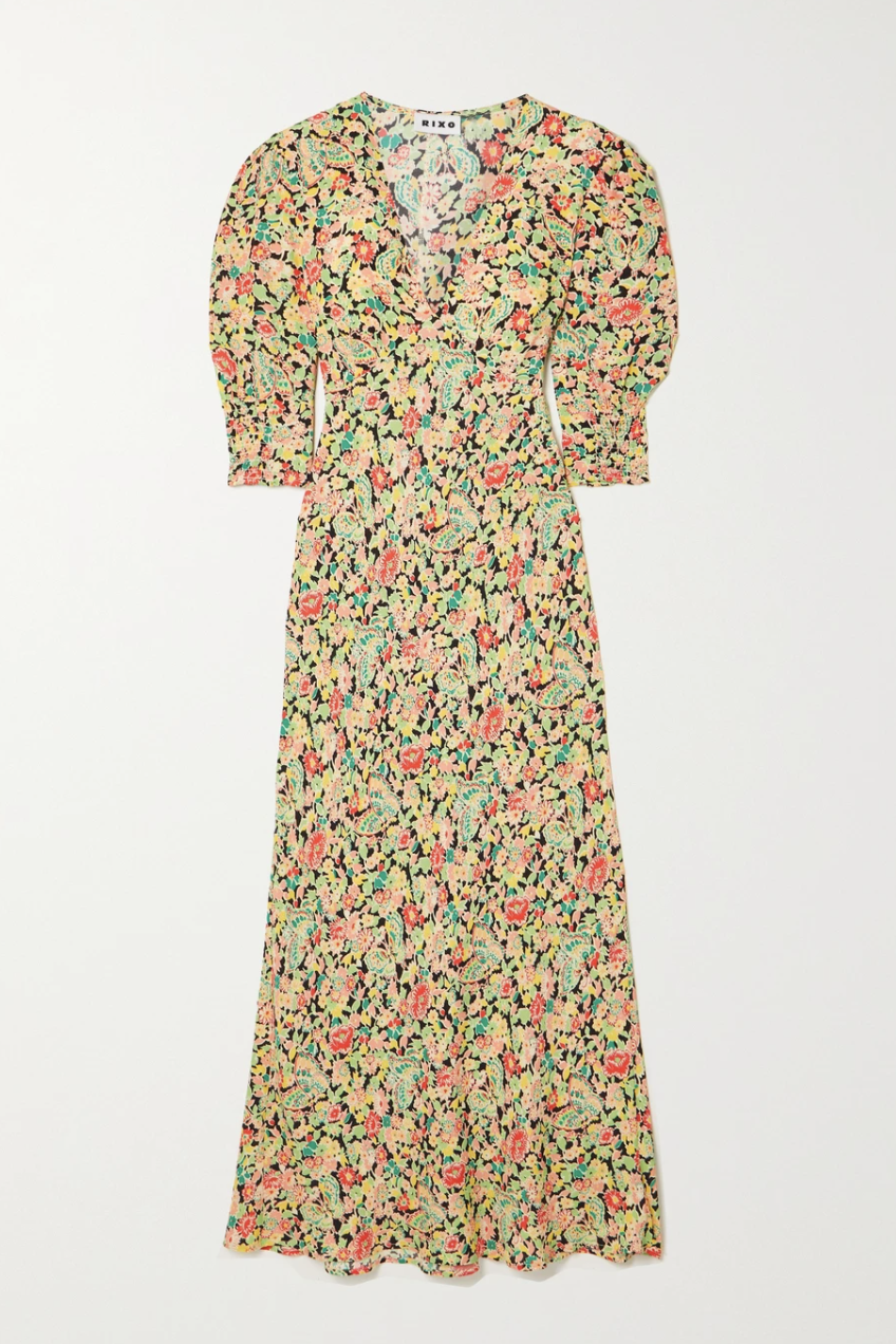 Zadie Floral-Print Crepe Midi Dress