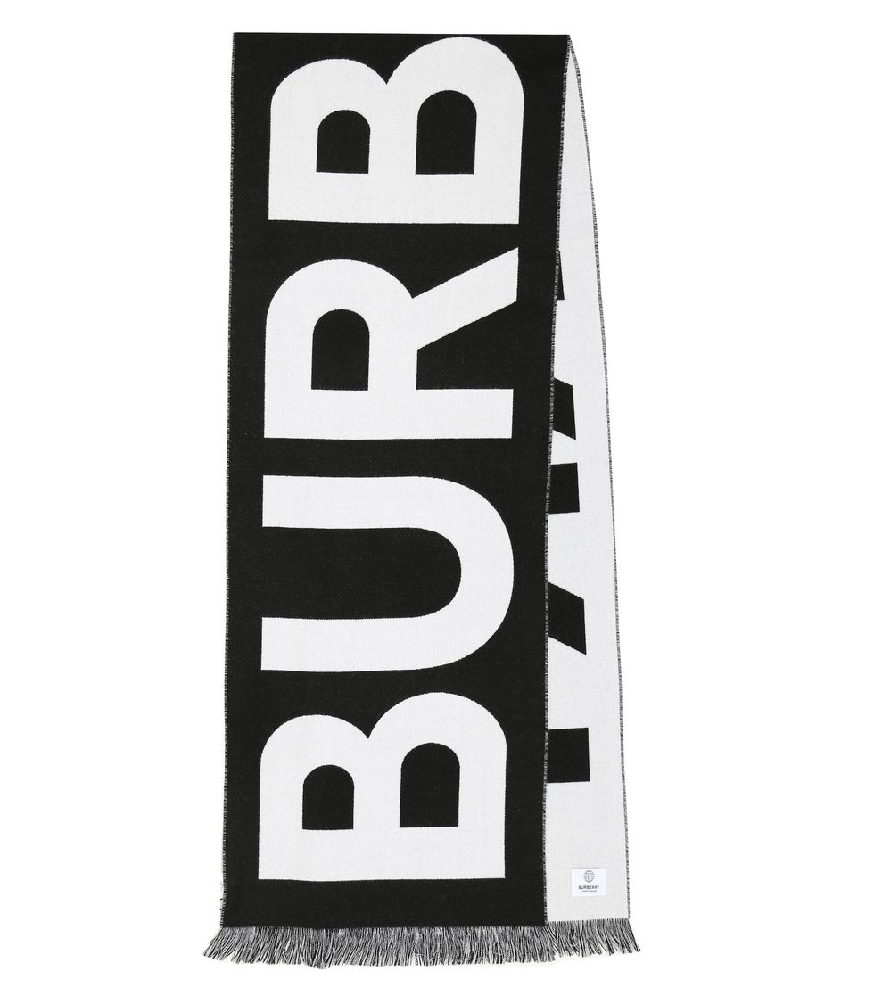 精品圍巾推薦：Burberry Logo印花羊毛圍巾