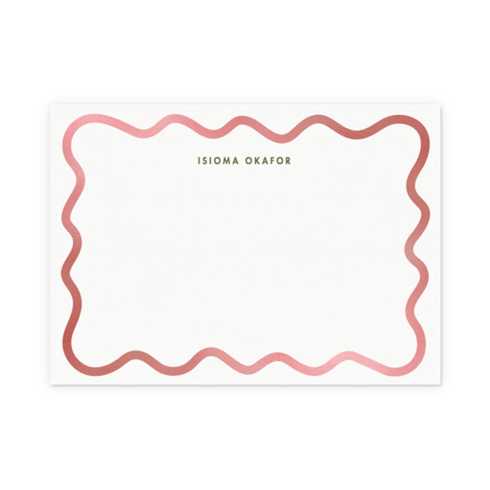 10 Scallop Trim personalised notecards