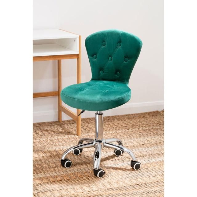 Hannes Velvet Office Chair in Green