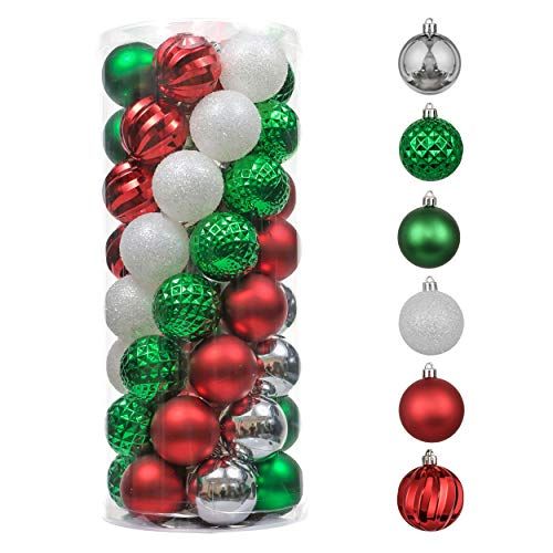 Green, Red, and White Christmas Ornaments Pack