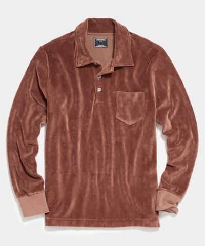Velour Polo in Rust