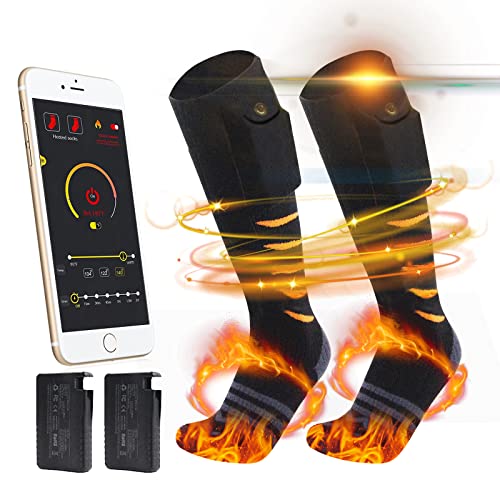 5000mAh Unisex Electric Heated Socks, App Remote Control Thermal Electric  Socks, Rechargeable Machine Washable Heated Socks, Women Men Heating Sock