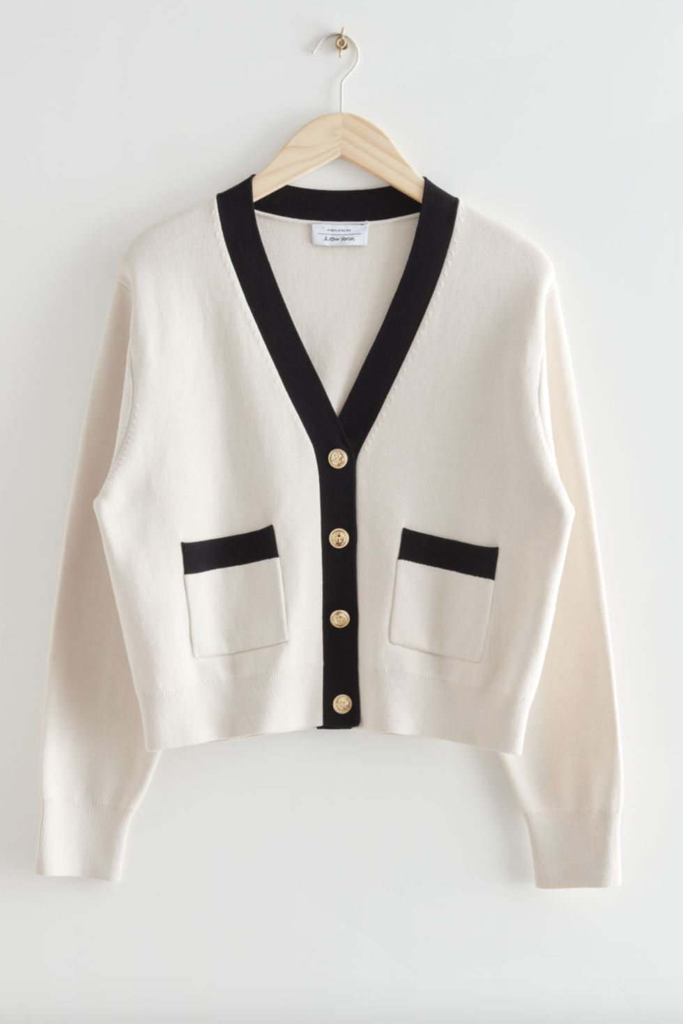 Cropped Gold Button Cardigan