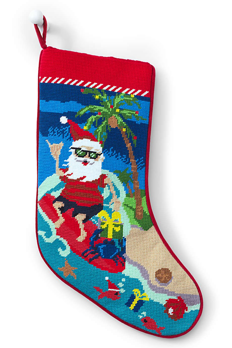 Needlepoint Personalized Christmas Stocking: Tree and Gifts