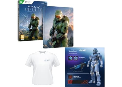 Halo Infinite (Xbox Series X / Xbox One) + Steelbook + Halo T-Shirt + Bonus Items