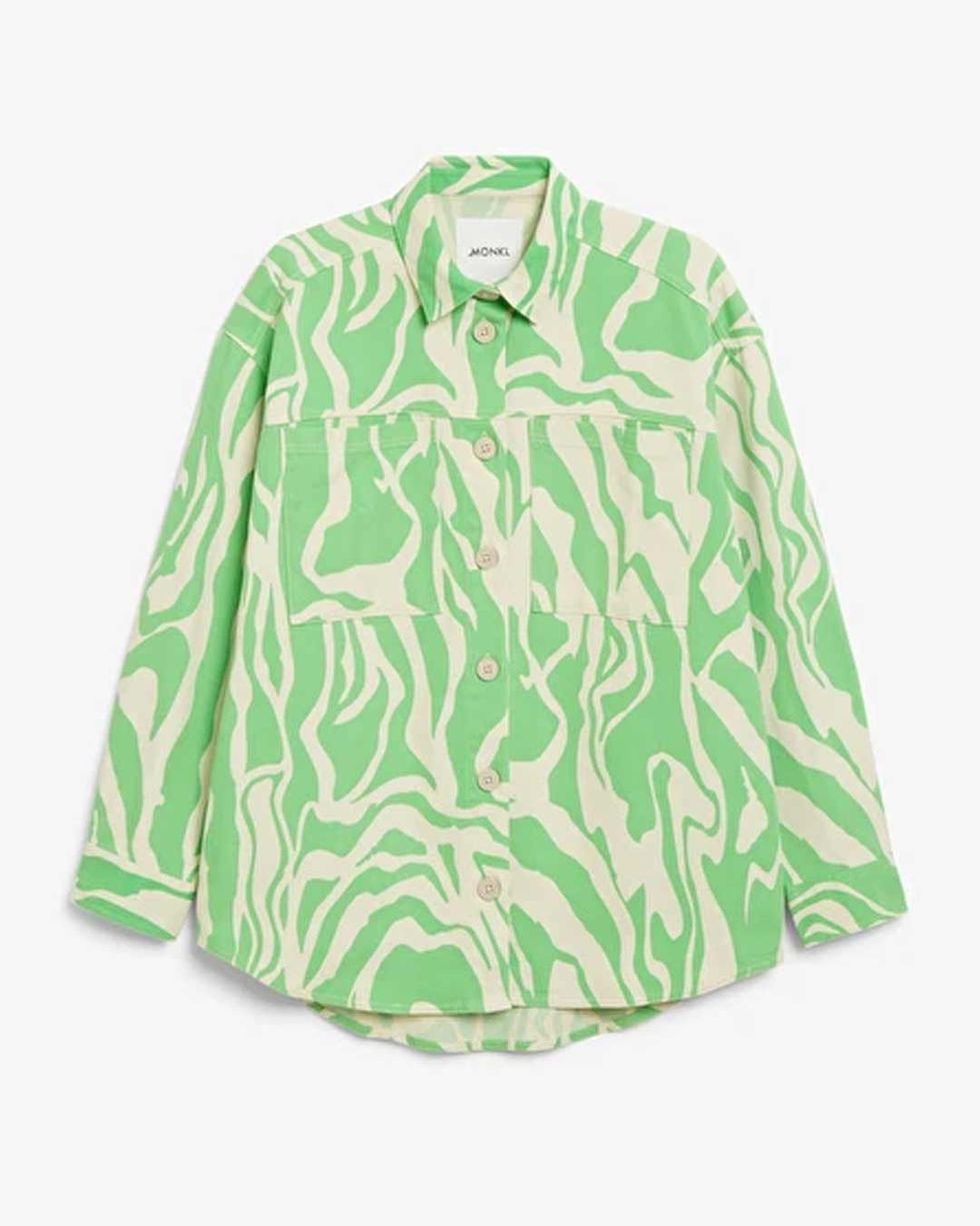 Camisa de estampado psicodélico verde