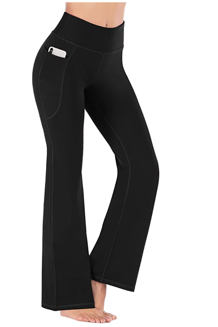 G4Free Women's Fleece Lined Leggings with Pockets Bootcut Thermal Warm Yoga  Pants (Black,L) at  Women's Clothing store