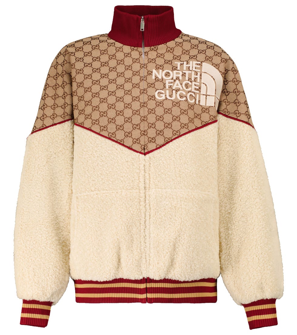 x The North Face GG canvas and faux shearling jacket