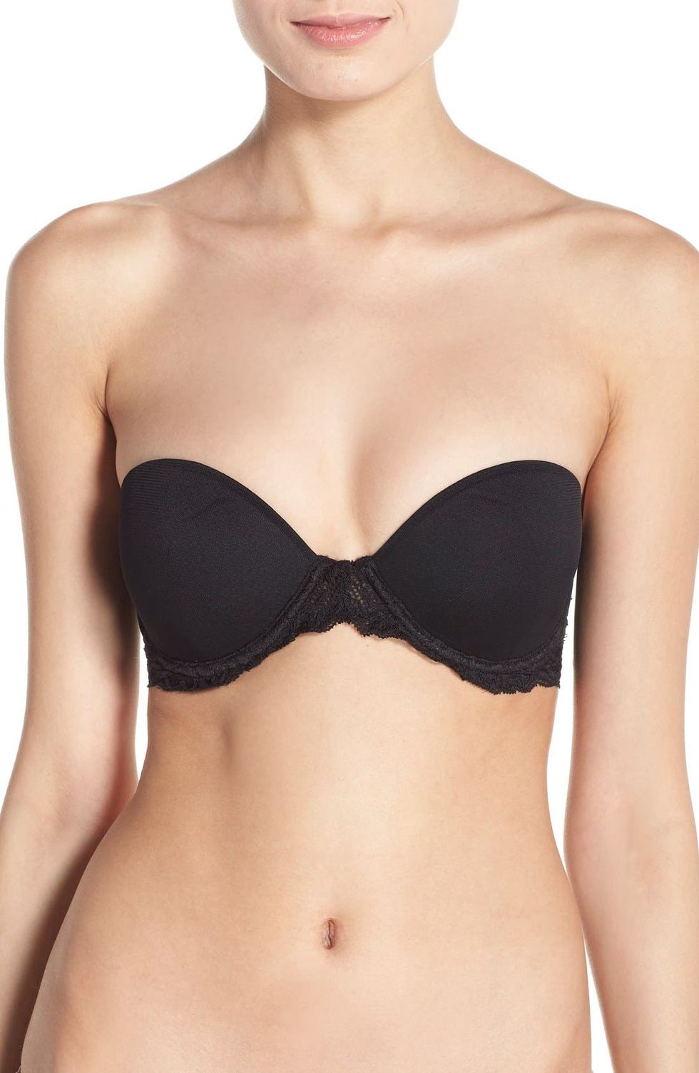 Auden Womens Lightly Lined Strapless Bra Size 32B Convertible Straps Black