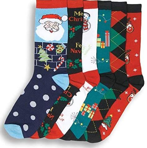 6-Pack Christmas Design Socks