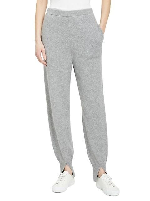 Womens Theory grey Cashmere Flared Sweatpants