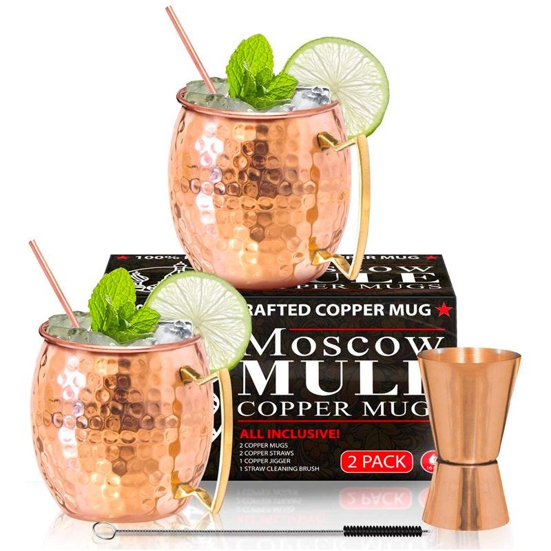 Small Straws: 5.5 Inch Solid Copper Straws for Moscow Mules Set of 4 by  Copper Mug Co.