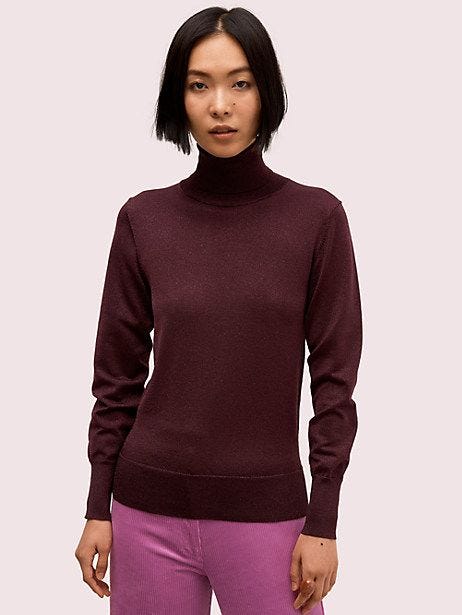 metallic ribbed turtleneck