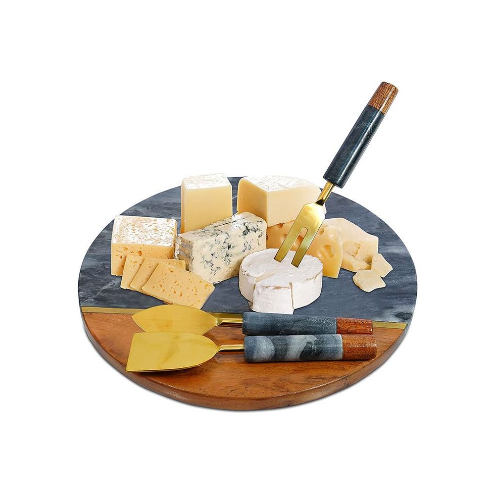 Luxe Designs Wood and Marble Cheese Board
