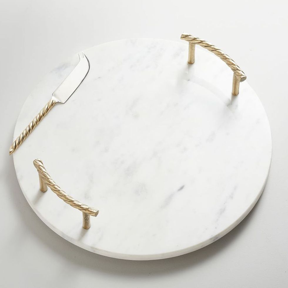 Monique Lhuillier Marble Cheese Board and Knife