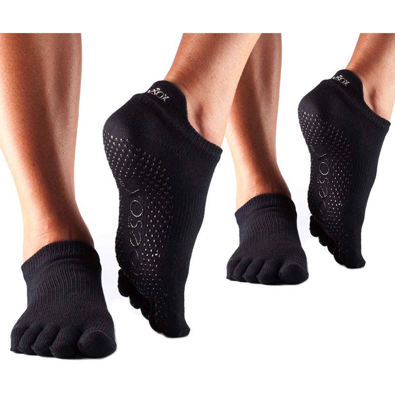Half Toe Low Rise Grip Socks For Yoga Pilates Fitness Non Slip Skid Socks T 