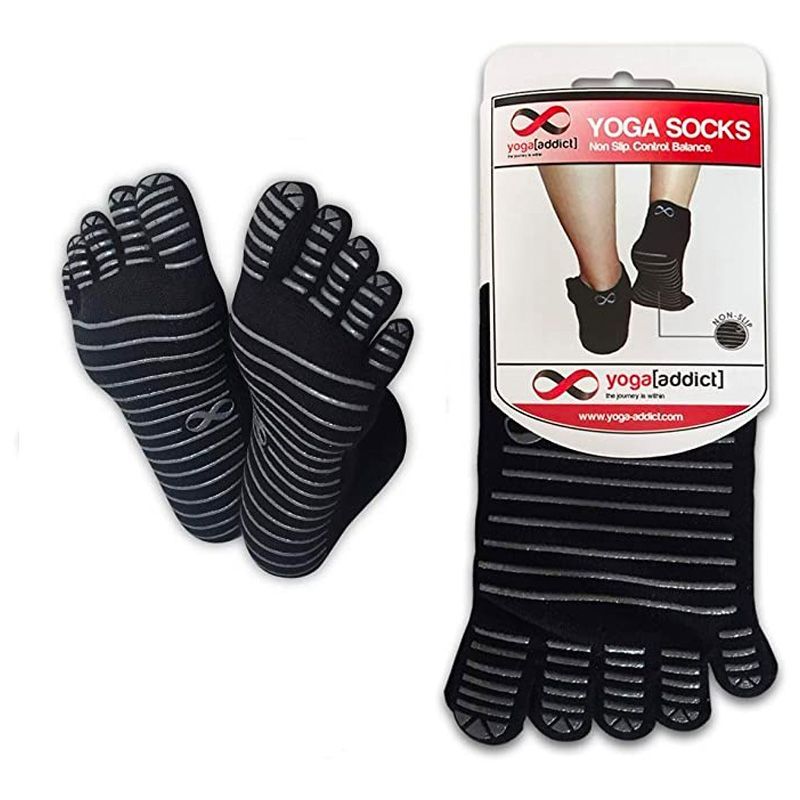 TruTread Non Slip Socks for Men - 6 Pairs Yoga Socks with Grips for Men, Gripper Socks for Men