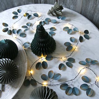 Christmas Eucalyptus Leaves LED Light Garland