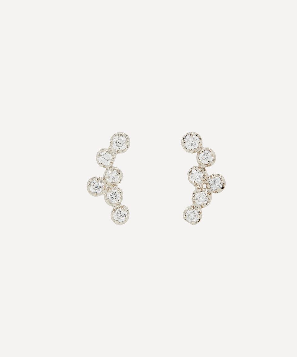 18ct White Gold Hydra White Diamond Stud Earrings