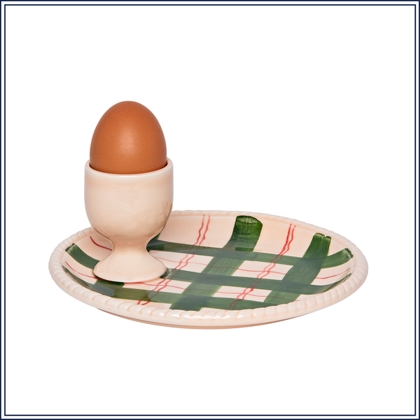 Tartan Ceramic Egg Cup