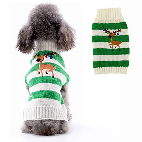 Abrrlo suéter de Fiesta Ropa de algodón día de Navidad Invierno suéter para Mascotas Disfraz de Perro Abrigo de Punto 