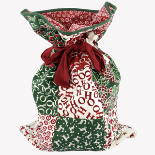 Christmas Joy Patchwork Fabric Present Sack Christmas Joy Patchwork Fabric Present Sack