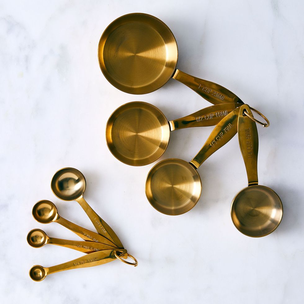 Maison Plus Heavyweight Gold Measuring Cups and Spoons
