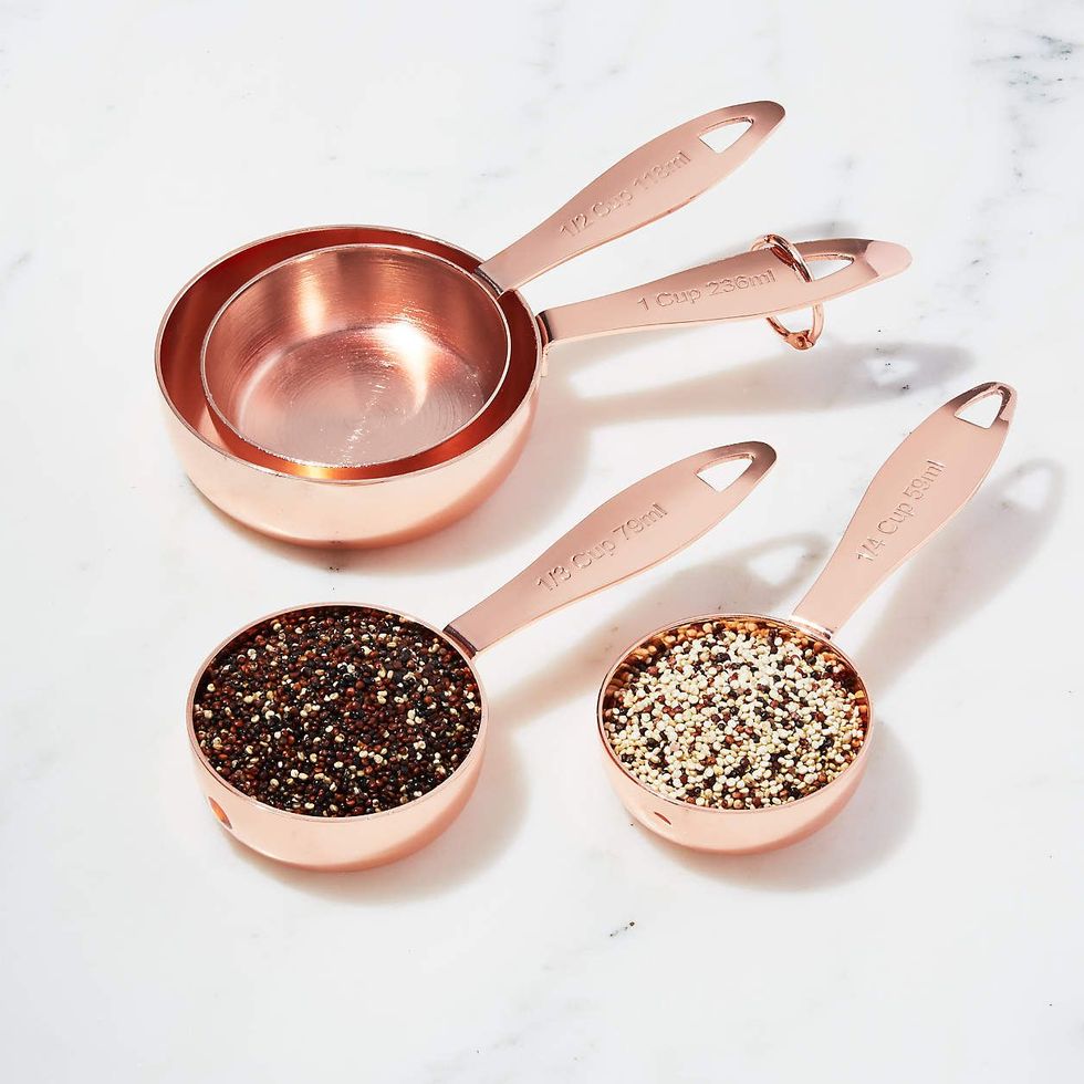 White & Gold Measuring Cups and Spoons Set - Cute Measuring Cups